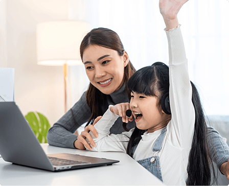 Parent and student learning online